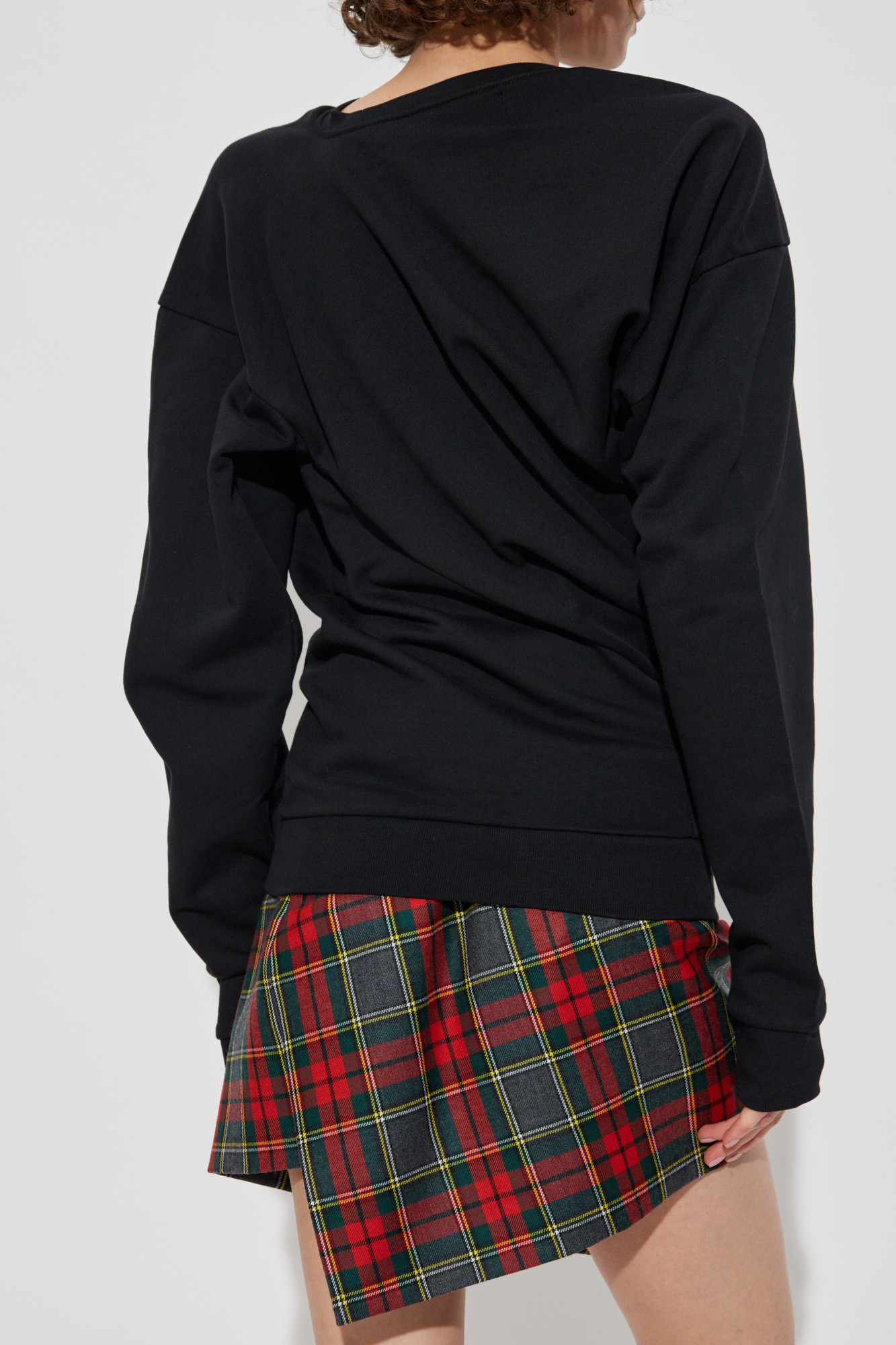 【Vivienne Westwood】　変形プリーツ　黒　ピンボーダー Vivienne Westwood（ヴィヴィアンウエストウッド）の「強撚天竺